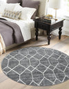 Garden Maze Retreat Collection Area Rug -  Greenbower Round Gray  lifestyle 68