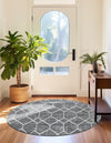 Garden Maze Retreat Collection Area Rug -  Greenbower Round Gray  lifestyle 130