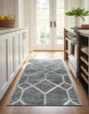 Garden Maze Retreat Collection Area Rug -  Greenbower Runner Gray  lifestyle 85