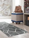 Garden Maze Retreat Collection Area Rug -  Greenbower Runner Gray  lifestyle 90
