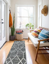 Garden Maze Retreat Collection Area Rug -  Greenbower Runner Gray  lifestyle 100