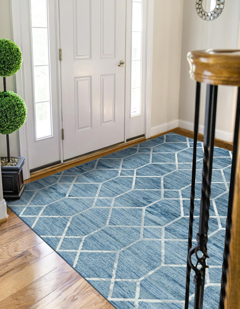 Garden Maze Retreat Collection Area Rug -  Greenbower Rectangle Blue  lifestyle 16