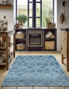 Garden Maze Retreat Collection Area Rug -  Greenbower Rectangle Blue  lifestyle 25