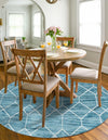 Garden Maze Retreat Collection Area Rug -  Greenbower Round Blue  lifestyle 91
