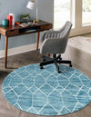 Garden Maze Retreat Collection Area Rug -  Greenbower Round Blue  lifestyle 96
