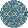 Garden Maze Retreat Collection Area Rug -  Greenbower Round Blue  lifestyle 49