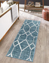 Garden Maze Retreat Collection Area Rug -  Greenbower Runner Blue  lifestyle 60