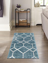 Garden Maze Retreat Collection Area Rug -  Greenbower Runner Blue  lifestyle 69