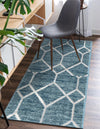 Garden Maze Retreat Collection Area Rug -  Greenbower Runner Blue  lifestyle 77