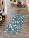 Garden Maze Retreat Collection Area Rug -  Greenbower Runner Blue  lifestyle 97