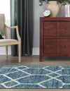 Garden Maze Retreat Collection Area Rug -  Greenbower Runner Blue  lifestyle 102