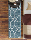 Garden Maze Retreat Collection Area Rug -  Greenbower Runner Blue  lifestyle 107