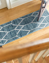 Garden Maze Retreat Collection Area Rug -  Greenbower Runner Blue  lifestyle 112