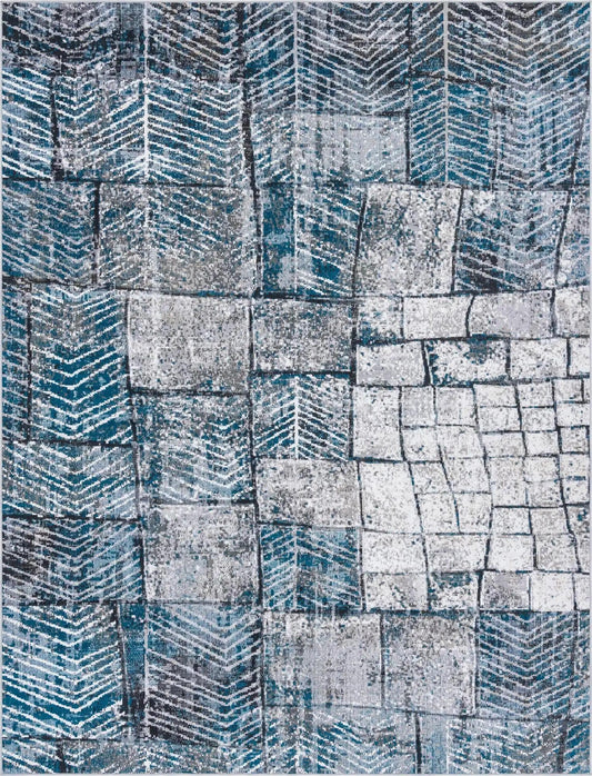 Seville Elegance Collection Area Rug - Cordoba Rectangle Gray Blue Main