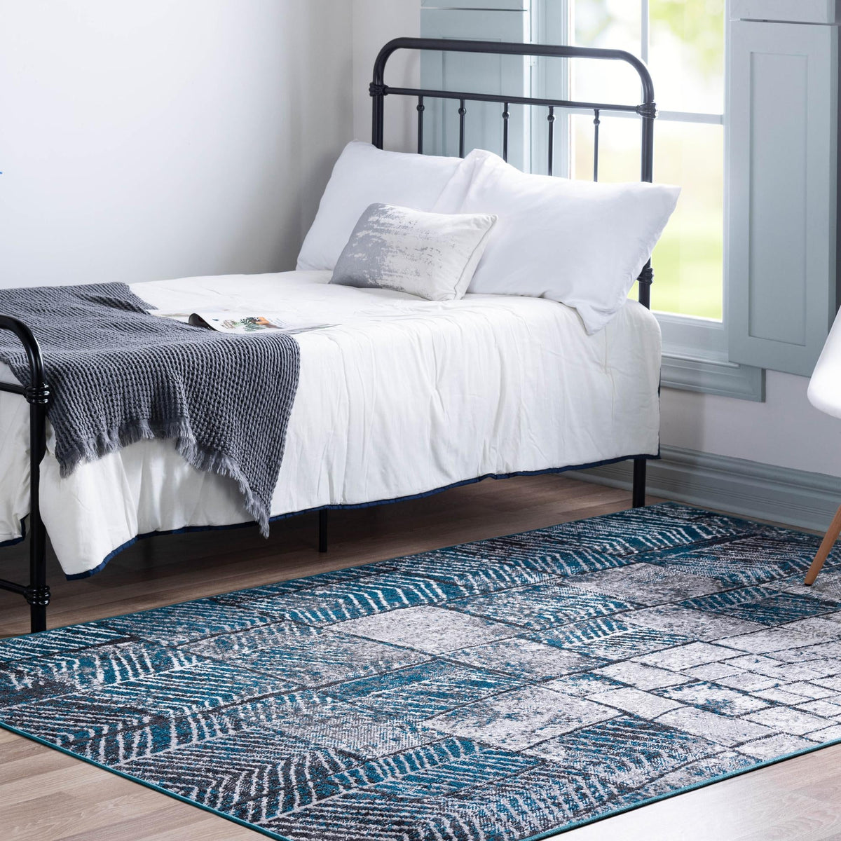 Seville Elegance Collection Area Rug - Cordoba Rectangle Gray Blue  lifestyle 3