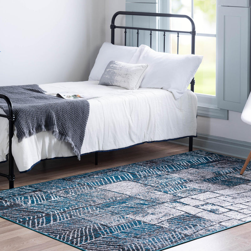 Seville Elegance Collection Area Rug - Cordoba Rectangle Gray Blue  lifestyle 3