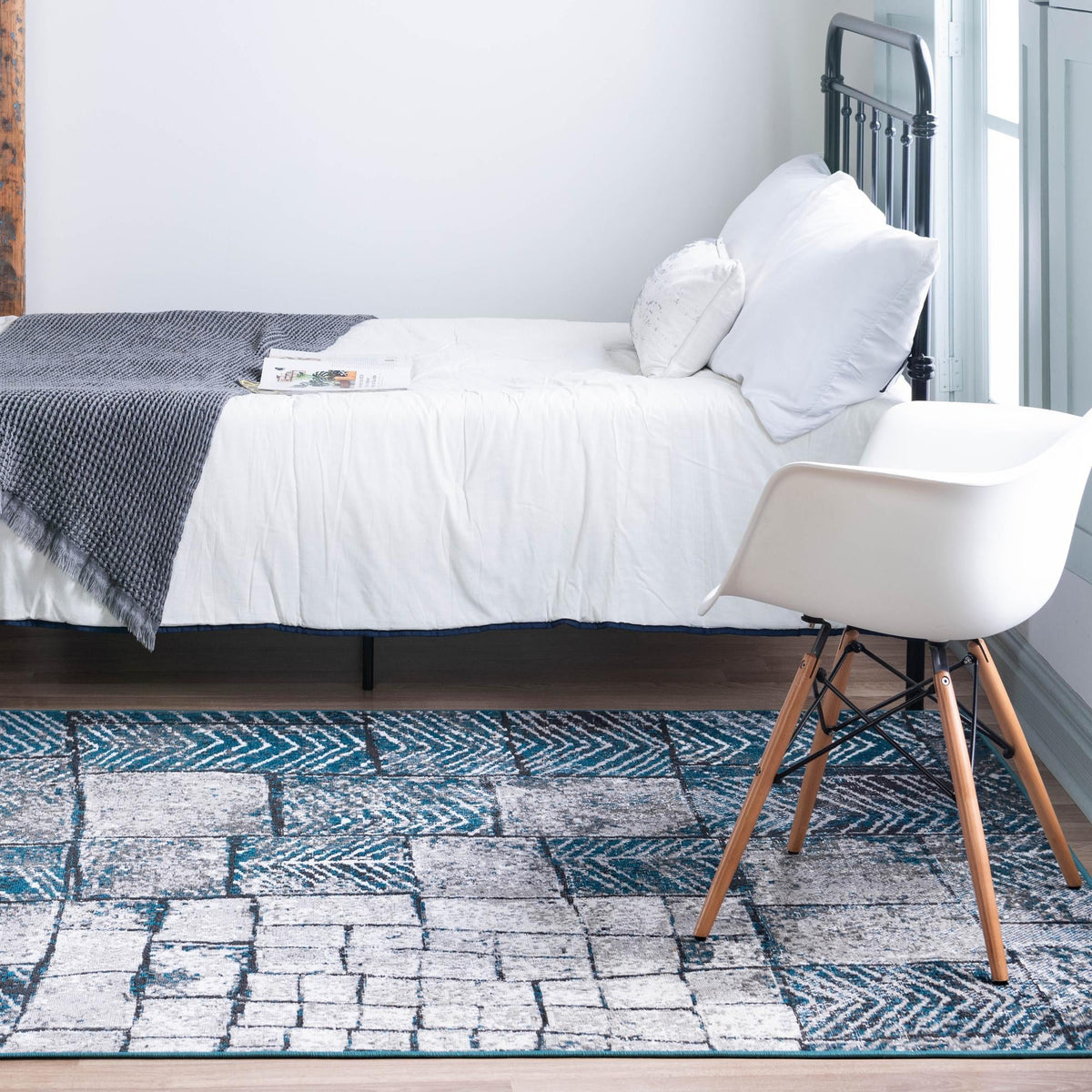 Seville Elegance Collection Area Rug - Cordoba Rectangle Gray Blue  lifestyle 7