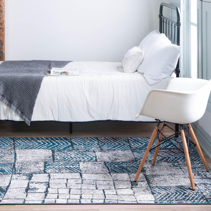 Seville Elegance Collection Area Rug - Cordoba Rectangle Gray Blue  lifestyle 7