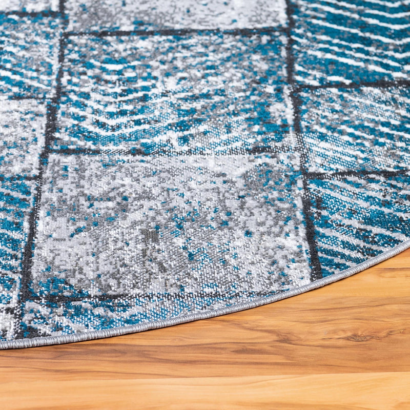 Seville Elegance Collection Area Rug - Cordoba Round Gray Blue  lifestyle 21