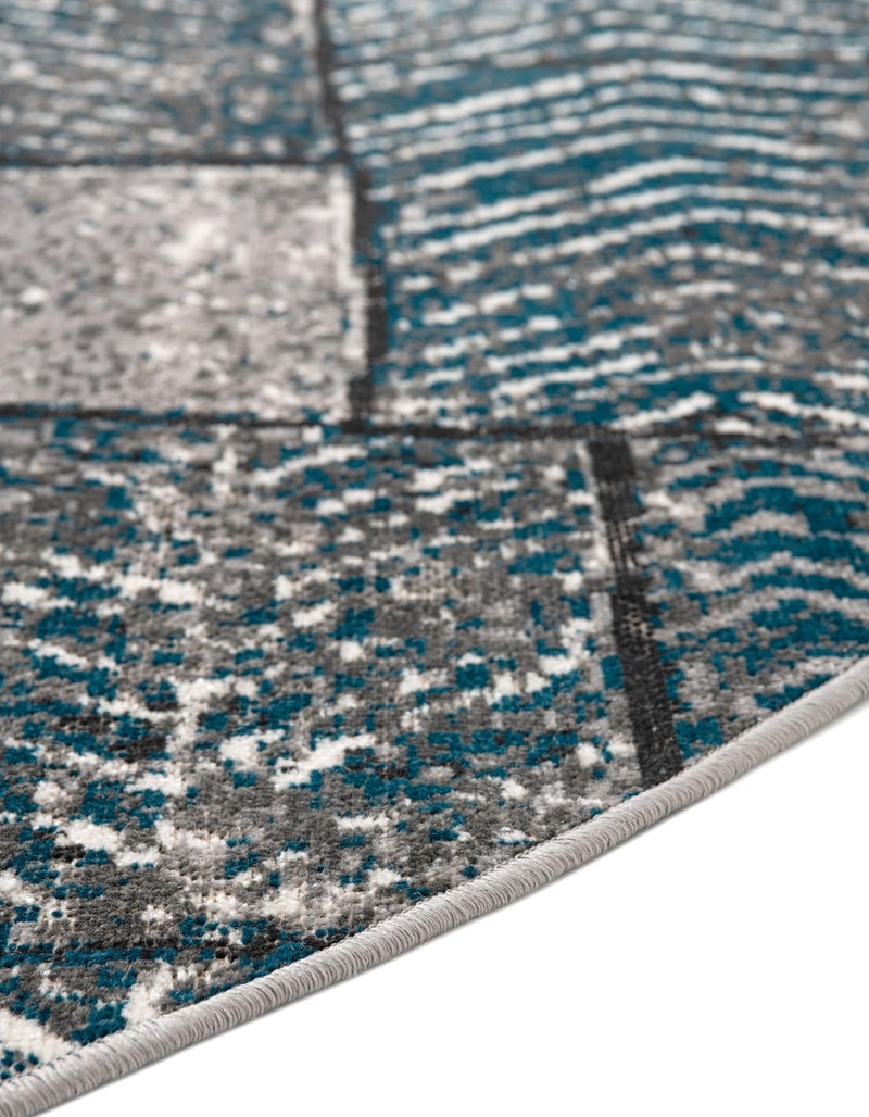 Seville Elegance Collection Area Rug - Cordoba Round Gray Blue  lifestyle 24
