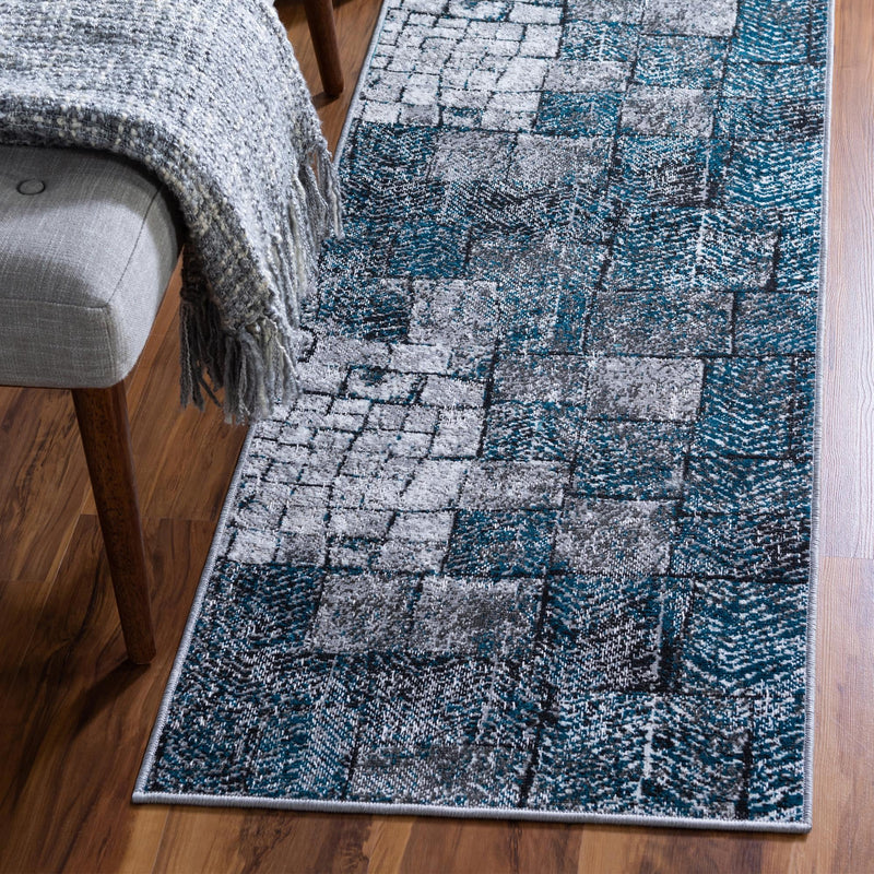 Seville Elegance Collection Area Rug - Cordoba Runner Gray Blue  lifestyle 16