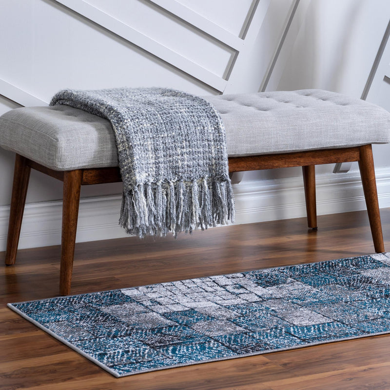 Seville Elegance Collection Area Rug - Cordoba Runner Gray Blue  lifestyle 18