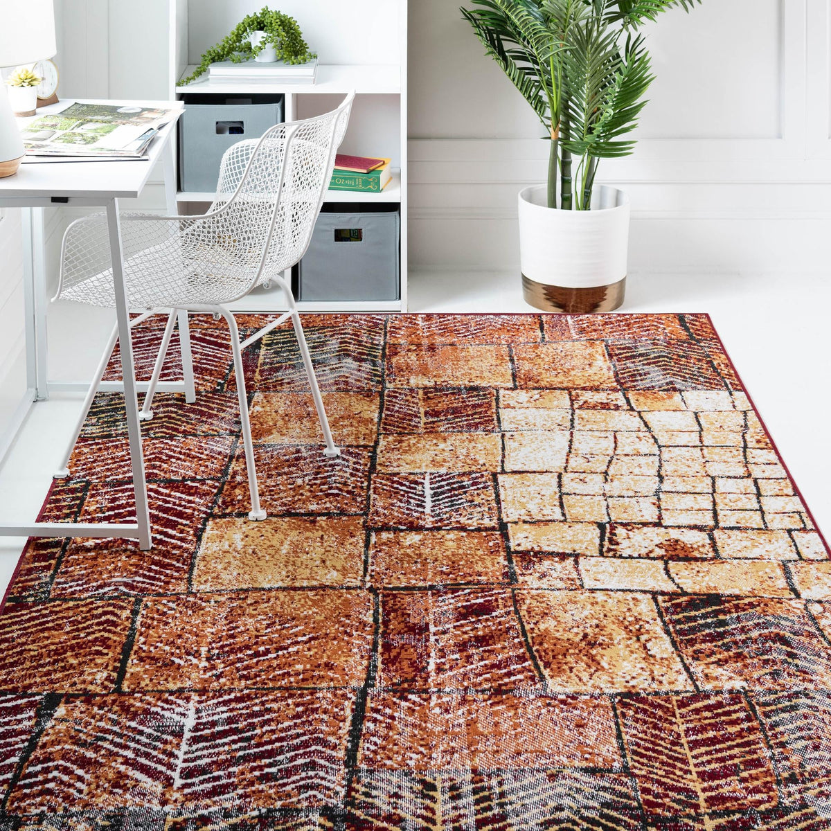 Seville Elegance Collection Area Rug - Cordoba Rectangle Rust Red  lifestyle 6