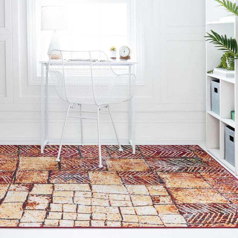 Seville Elegance Collection Area Rug - Cordoba Rectangle Rust Red  lifestyle 8