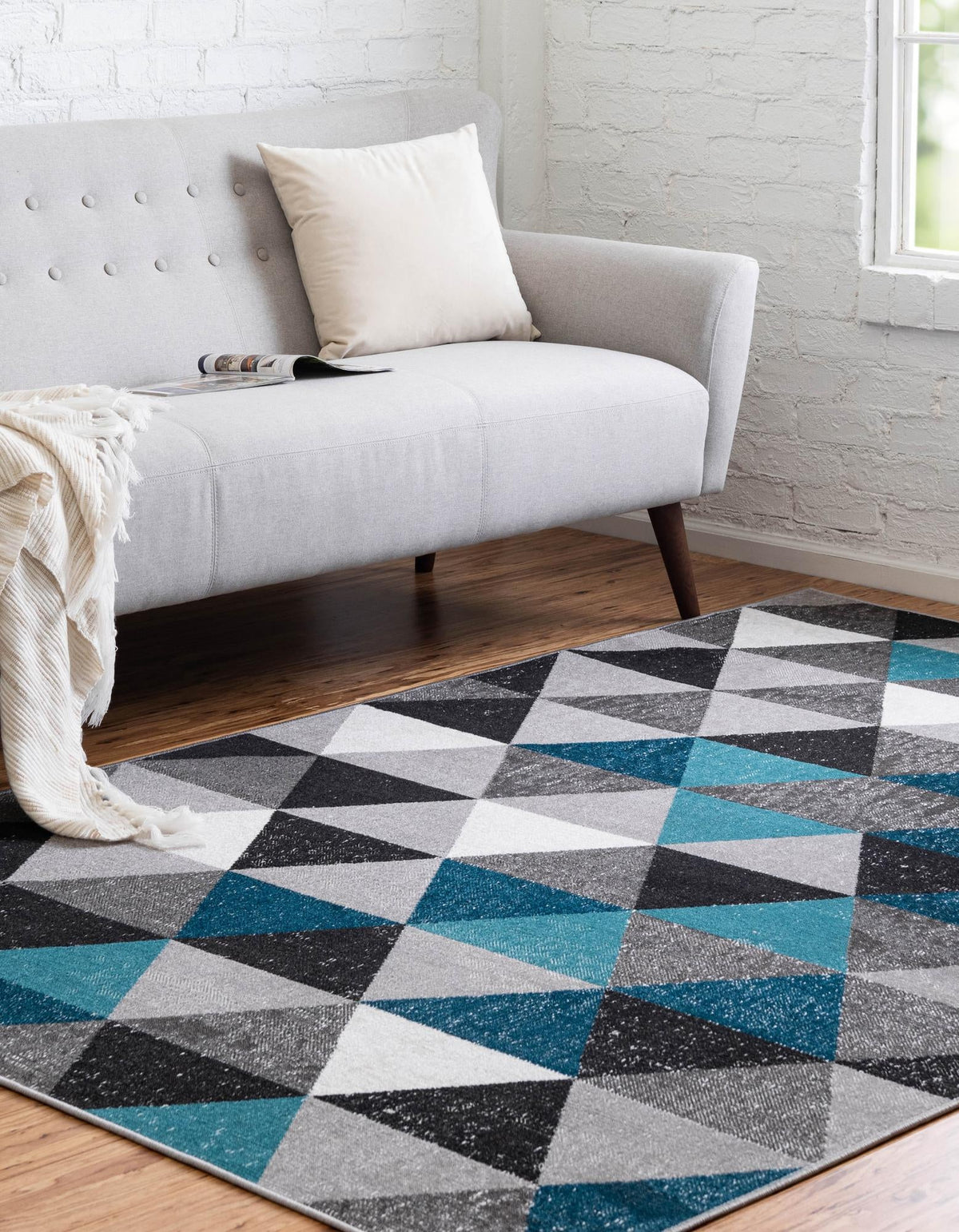 Seville Elegance Collection Area Rug -  Malaga Rectangle Gray  lifestyle 13