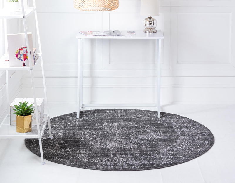Copenhagen Comfort Collection Area Rug -  Helsingør Round Dark Gray  lifestyle 49