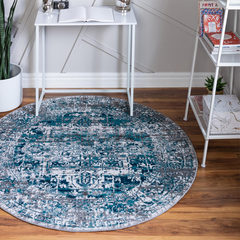 Copenhagen Comfort Collection Area Rug -  Odense Round Blue  lifestyle 17