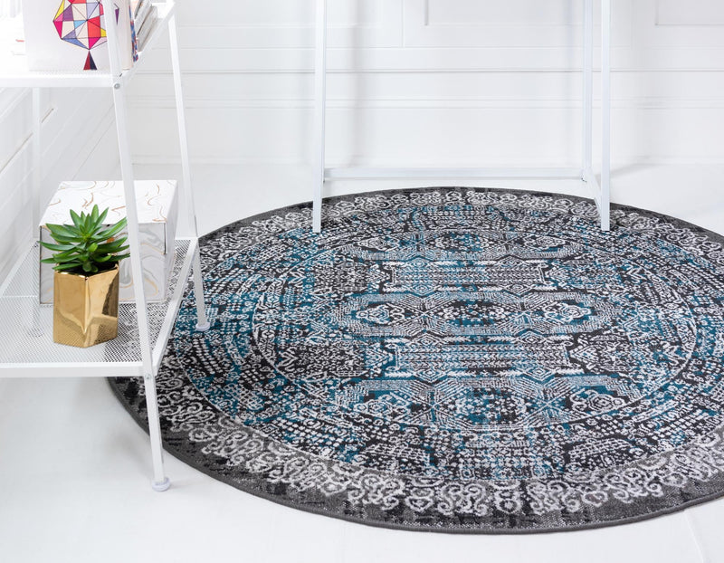 Copenhagen Comfort Collection Area Rug -  Aalborg Round Gray  lifestyle 16