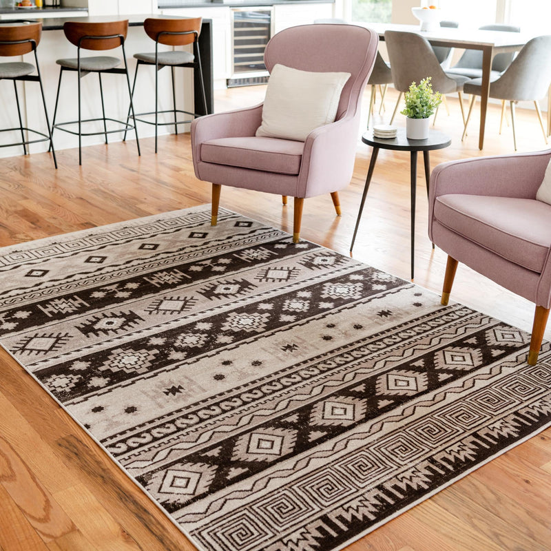 Geneva Terrace Collection Area Rug - Montreux Rectangle Beige  lifestyle 11