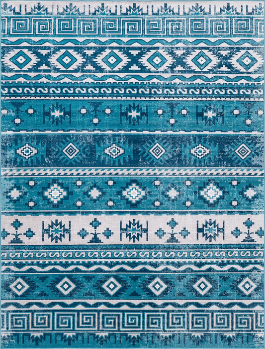 Geneva Terrace Collection Area Rug - Montreux Rectangle Blue Main