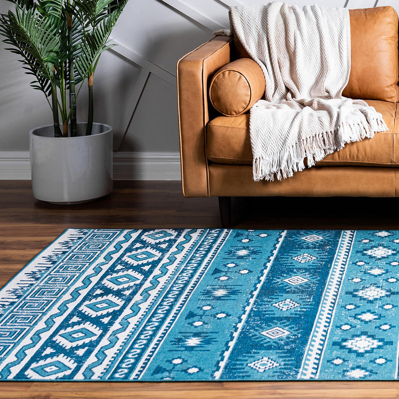 Geneva Terrace Collection Area Rug - Montreux Rectangle Blue  lifestyle 10