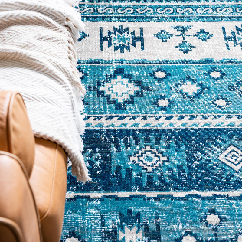 Geneva Terrace Collection Area Rug - Montreux Rectangle Blue  lifestyle 25