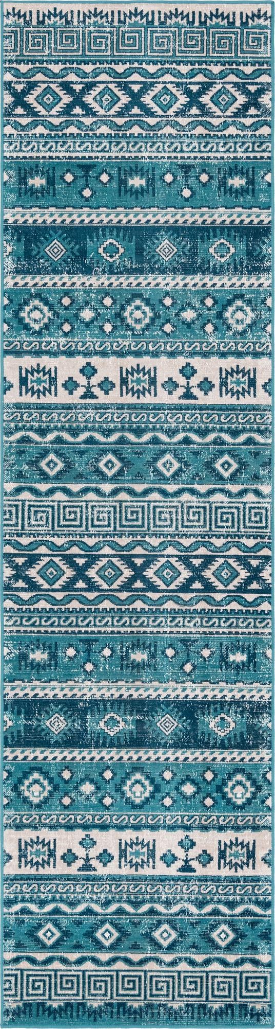 Geneva Terrace Collection Area Rug - Montreux Runner Blue  lifestyle 115