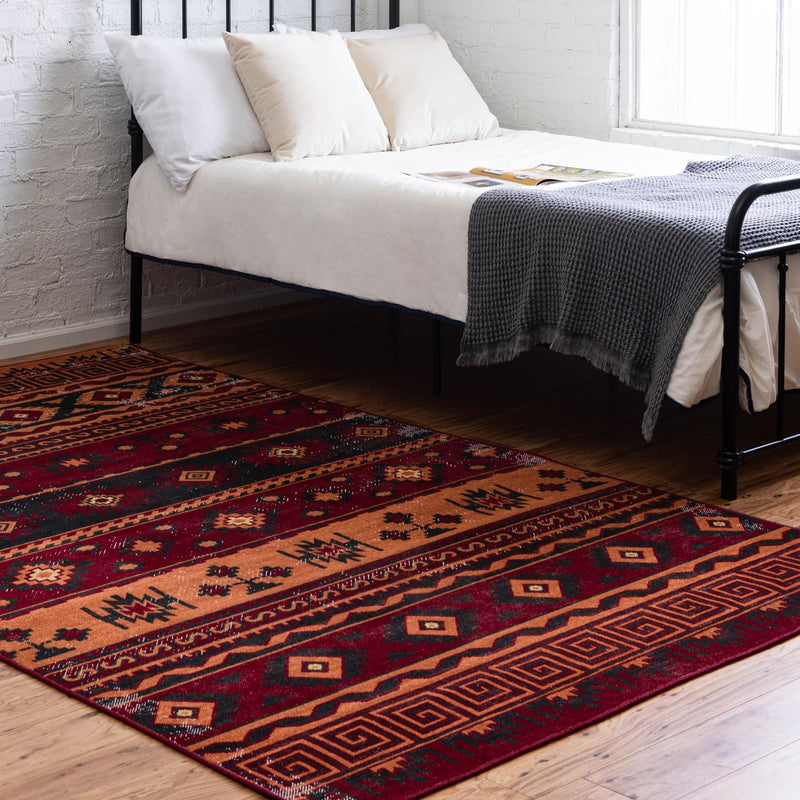 Geneva Terrace Collection Area Rug - Montreux Rectangle Rust Red  lifestyle 6