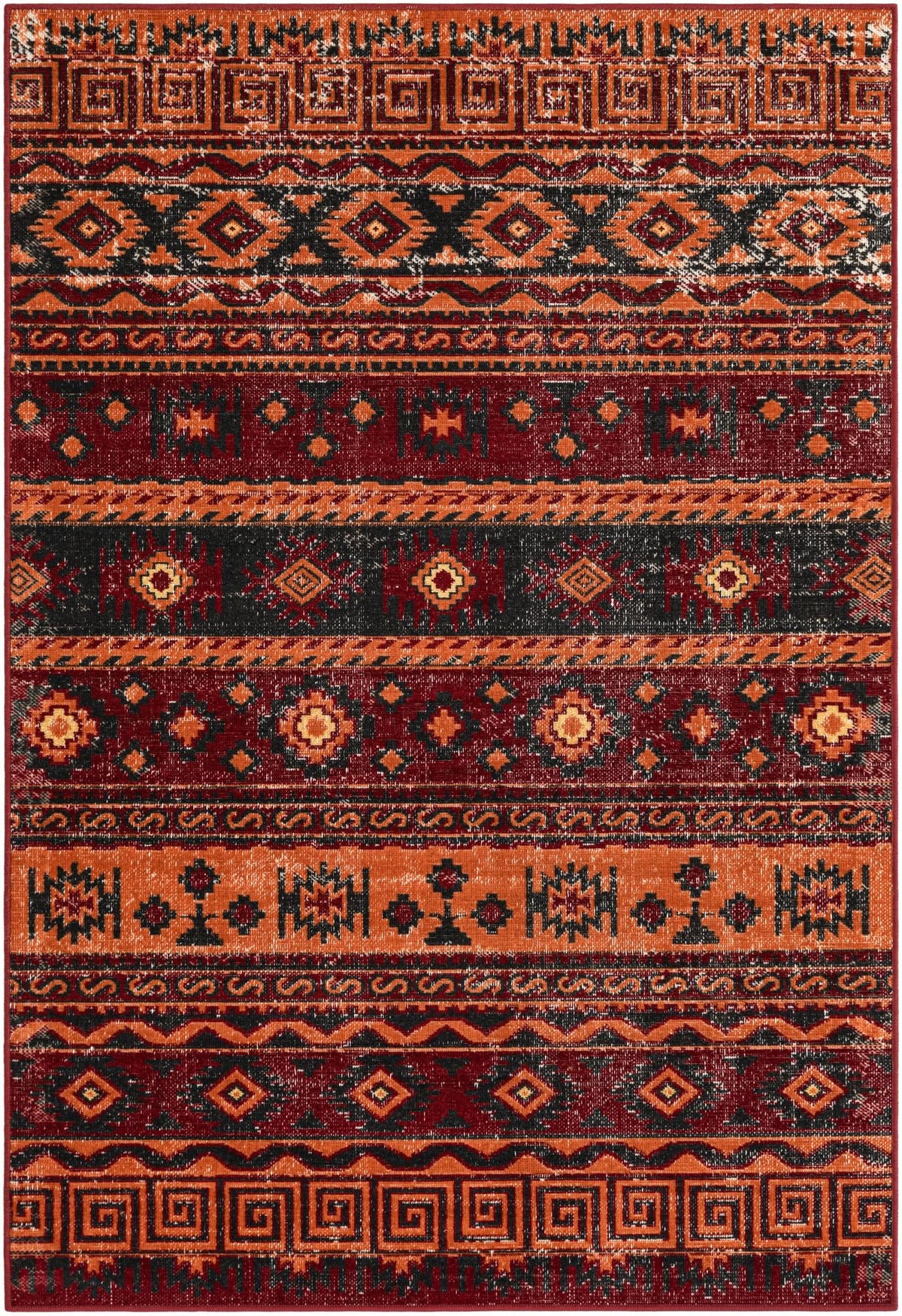 Geneva Terrace Collection Area Rug - Montreux Rectangle Rust Red  lifestyle 3