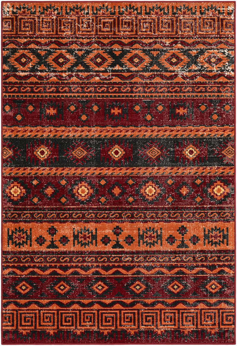 Geneva Terrace Collection Area Rug - Montreux Rectangle Rust Red  lifestyle 3
