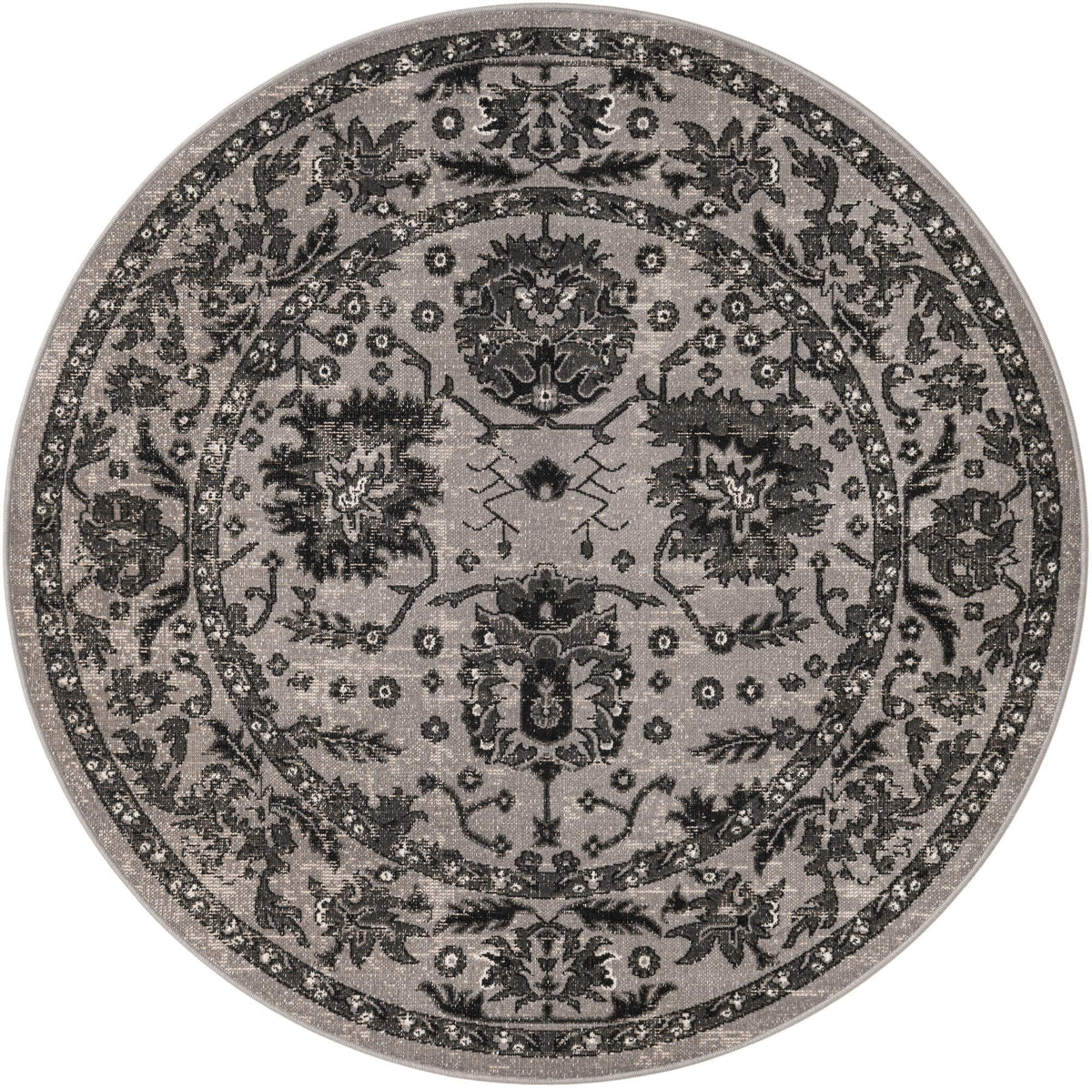 Geneva Terrace Collection Area Rug -  Lausanne Round Light Gray  lifestyle 64