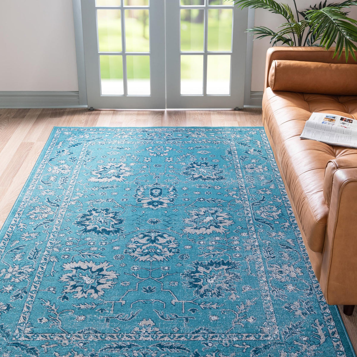 Geneva Terrace Collection Area Rug -  Lausanne Rectangle Blue  lifestyle 9