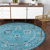 Geneva Terrace Collection Area Rug -  Lausanne Round Blue  lifestyle 54