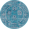 Geneva Terrace Collection Area Rug -  Lausanne Round Blue  lifestyle 42