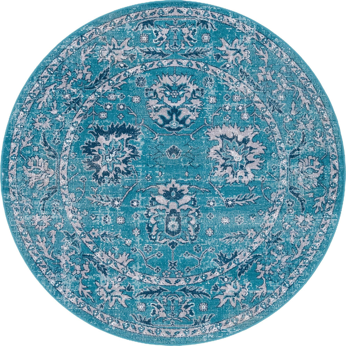 Geneva Terrace Collection Area Rug -  Lausanne Round Blue  lifestyle 42