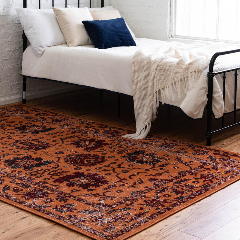 Geneva Terrace Collection Area Rug -  Lausanne Rectangle Orange  lifestyle 4