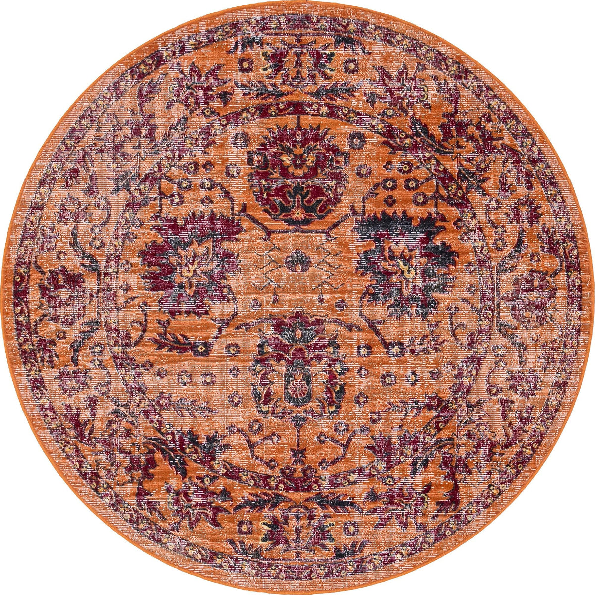 Geneva Terrace Collection Area Rug -  Lausanne Round Orange  lifestyle 132