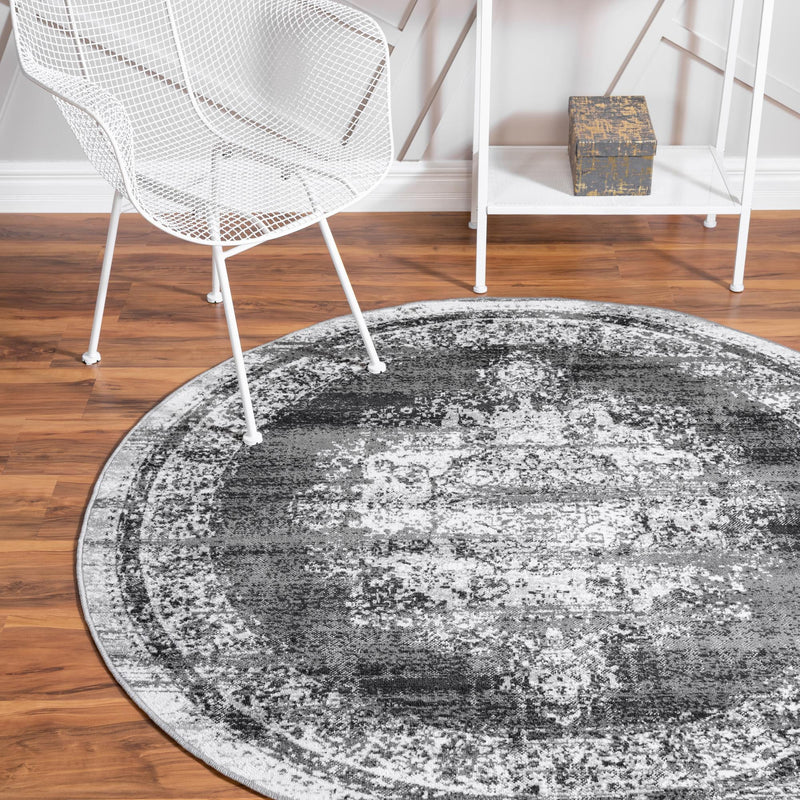 Geneva Terrace Collection Area Rug -  Vevey Round Gray  lifestyle 41