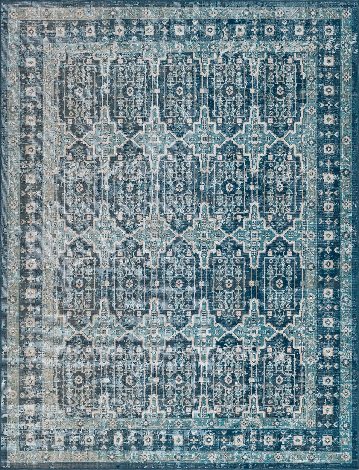 Geneva Terrace Collection Area Rug -  Nyon Rectangle Blue  lifestyle 3