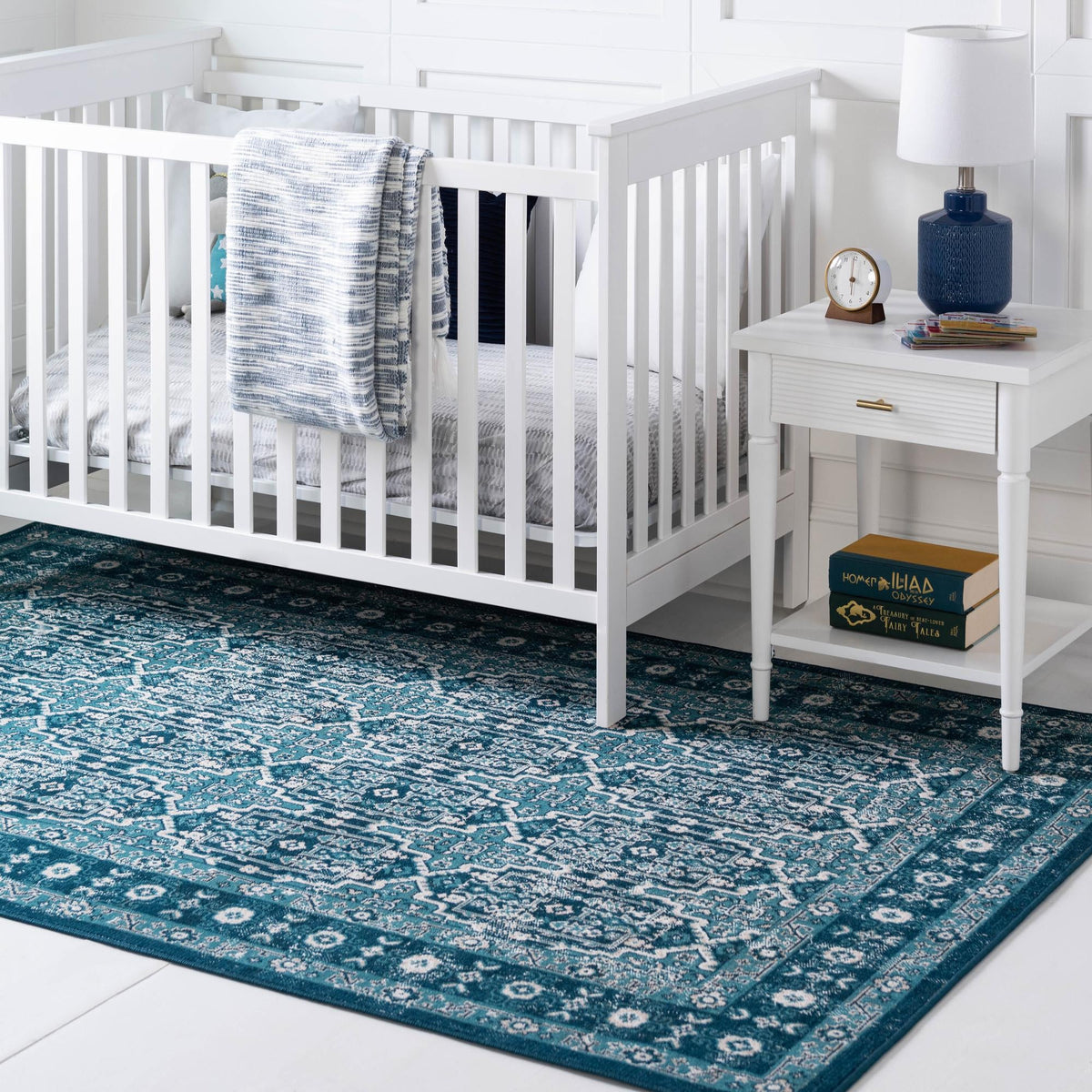Geneva Terrace Collection Area Rug -  Nyon Rectangle Blue  lifestyle 6